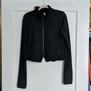 Under armour black Moto jacket with cheetah collar